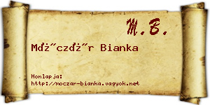Móczár Bianka névjegykártya