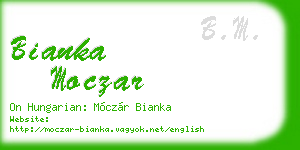 bianka moczar business card